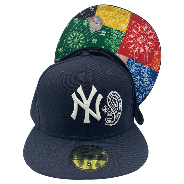 5950 FIITTED YANKEES PAISELY AND MULTI VISOR