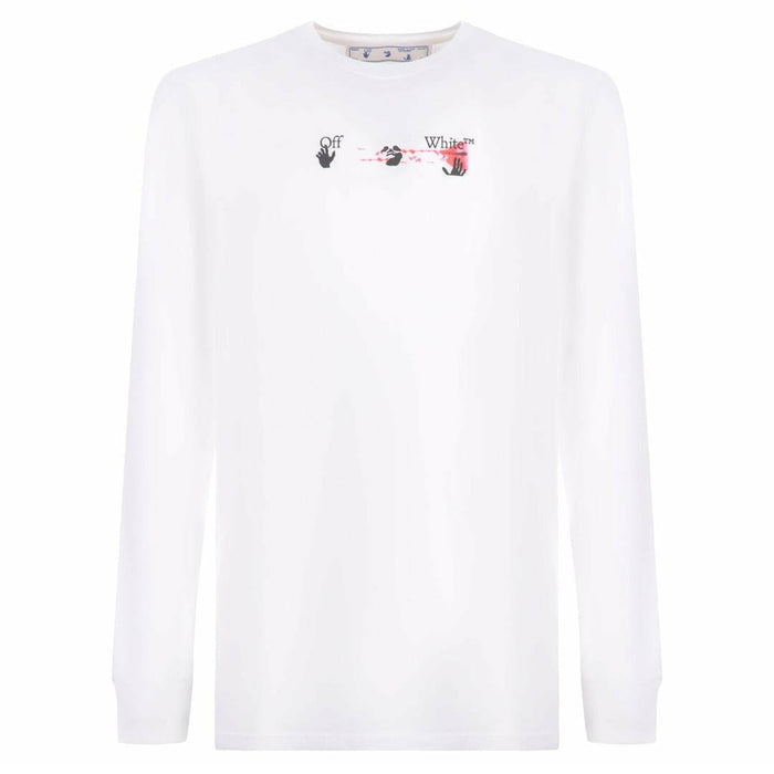 Off-white Acrylic Arrow L/s Tee Mens Style : OMAB001F21JER0050132