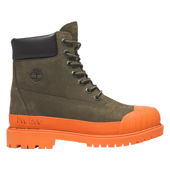 Timberland 6" Boot Premium Bee Line Rubber Toe WP Dark Green Orange (Women's)