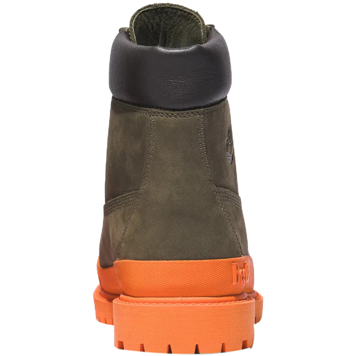 Timberland 6" Boot Premium Bee Line Rubber Toe WP Dark Green Orange (Women's)