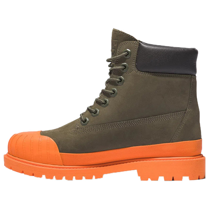 Timberland 6" Boot Premium Bee Line Rubber Toe WP Dark Green Orange (Women's)