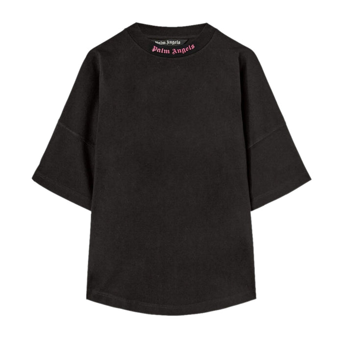 Palm Angels Doubled Logo Over Tee Black/Fuschia