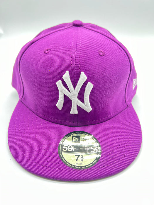 New Era 59fifty New York Yankees Basic Logo Grape Fitted Hat Unisex Style : Hhh-91012941