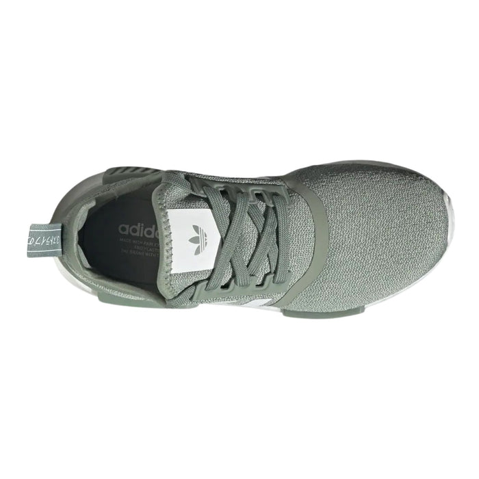 Adidas Nmd_r1 Juniors Silver Green Shoes Big Kids Style : Hq1655