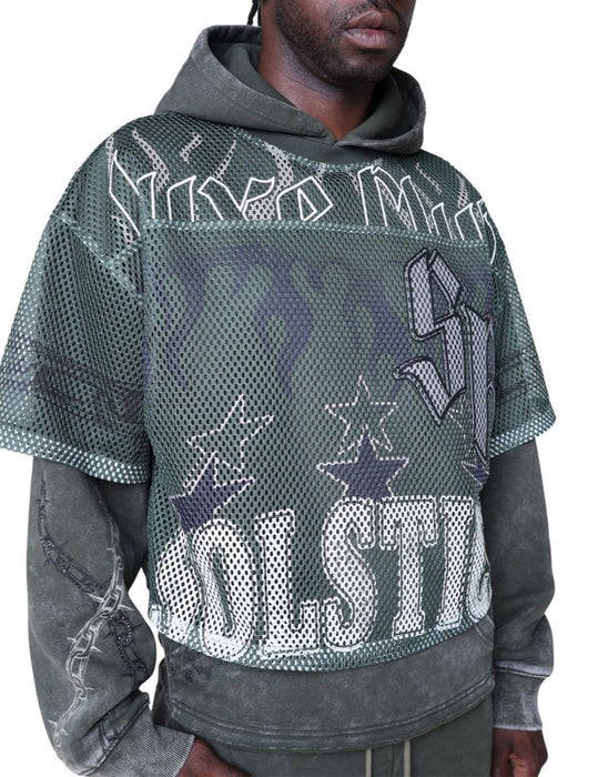 Smoke Rise Luxe Club Mesh 2-fer Hoodie Mens Style : Fo25674