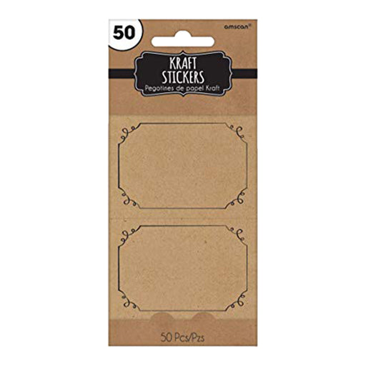 Amscan Kraft Paper Stickers, Multicolor