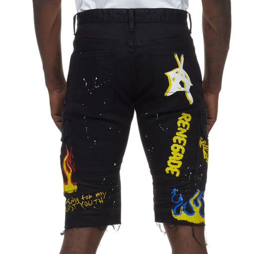 Smoke Rise Graffiti Twill Cargo Short Mens Style : Sts21284