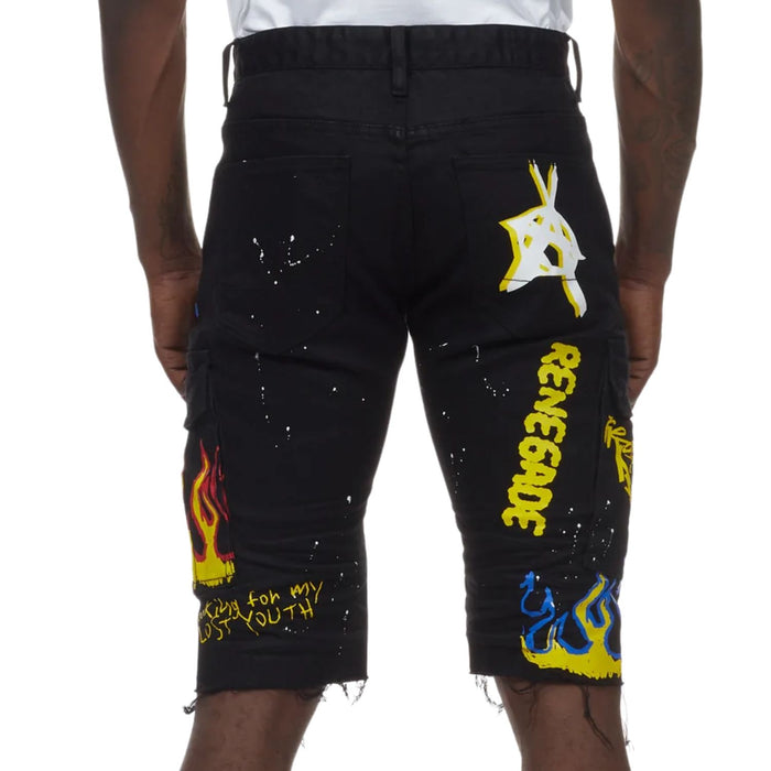 Smoke Rise Graffiti Twill Cargo Short Mens Style : Sts21284