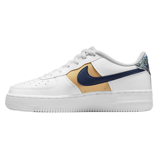 Nike Air Force 1 Low '07 LV8 White Blue Void Metallic Gold (GS)