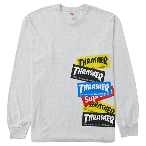 Supreme Thrasher Multi Logo L/S Tee Ash Grey