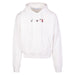 Off-White Acrylic Arrow Logo Print Hooded Sweatshirt White Black Fucshia
