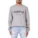 Purple-brand French Terry Embroidered Stencil Logo Crew Mens Style : P409-fhes222