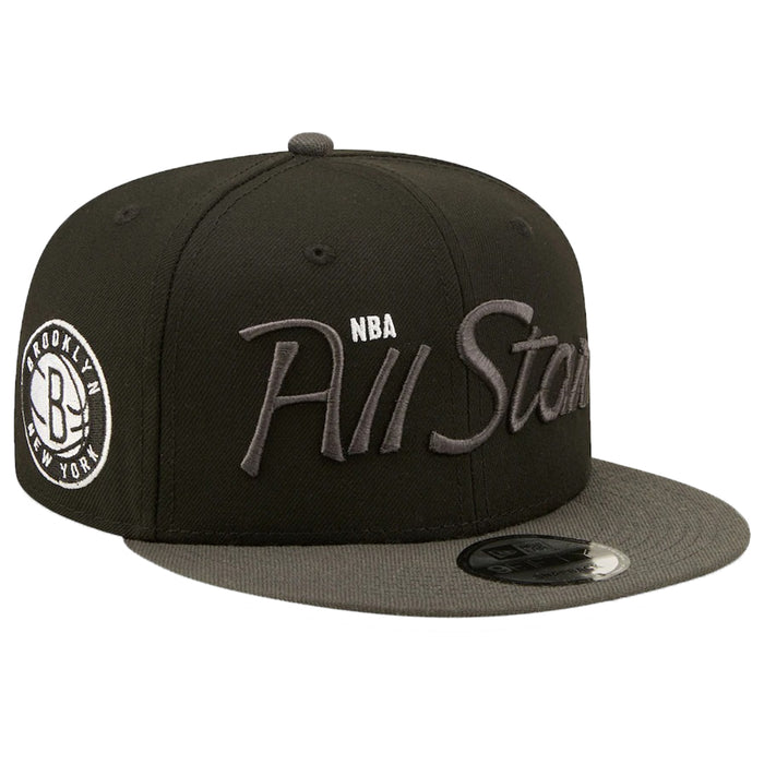 New Era 9fifty Nba Brooklyn Nets All Star Game Script Black Snapback Unisex Style : Hhh-gv-947783