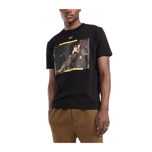 OFF-WHITE Arrow Caravaggio St. Fran Skate Slim Tee Black/Yellow/Multi