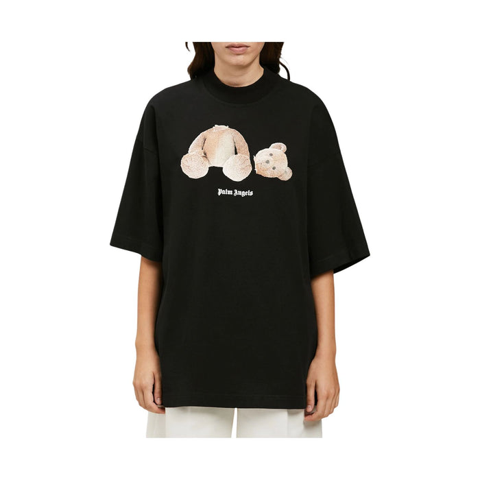 Palm Angels Womens Bear Loose T-Shirt Black/Brown