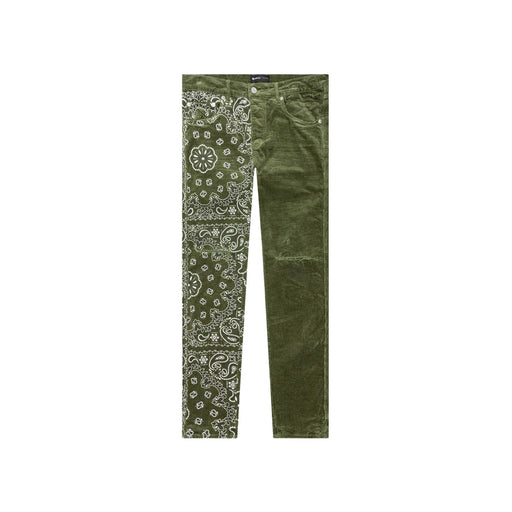 Purple-brand Corduroy Bandana Print Jeans Mens Style : P001-cbpo222