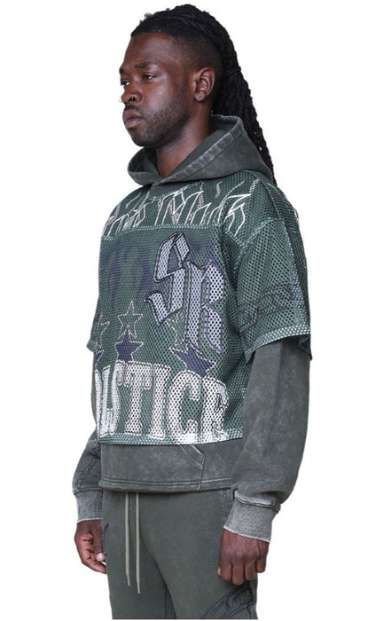 Smoke Rise Luxe Club Mesh 2-fer Hoodie Mens Style : Fo25674